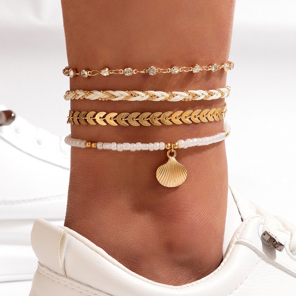 Bohemian ankle bracelet set